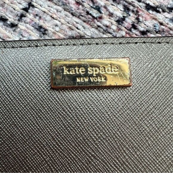 Kate Spade Newberry Lane Stacy Bifold Wallet Silver Gray Leather - Picture 11 of 11